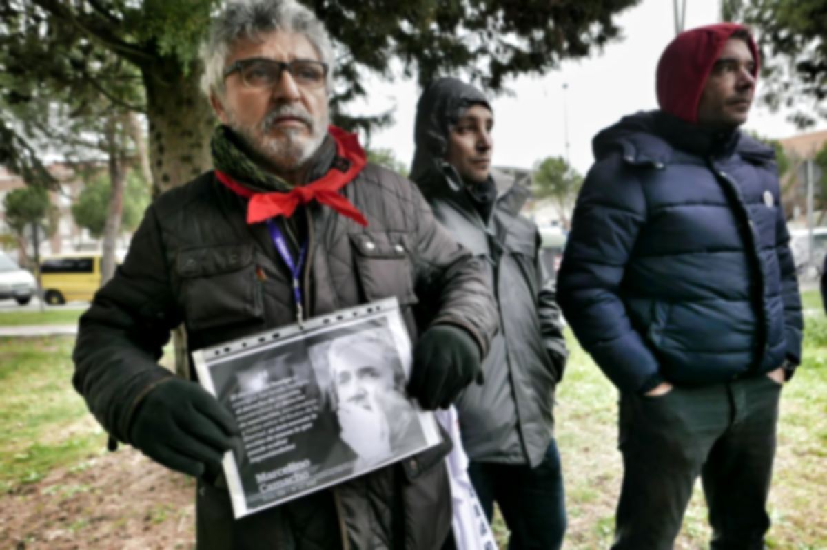 Campamento de apoyo a los 8 de Airbus en Getafe