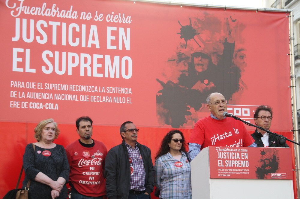 Manifestación de trabajadores de CocaCola por Justicia en el Tribunal Supremo