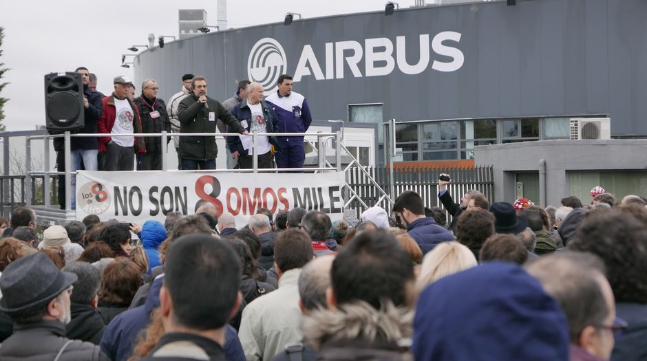 Concentración en apoyo a Los 8 de Airbus 11 enero 2016