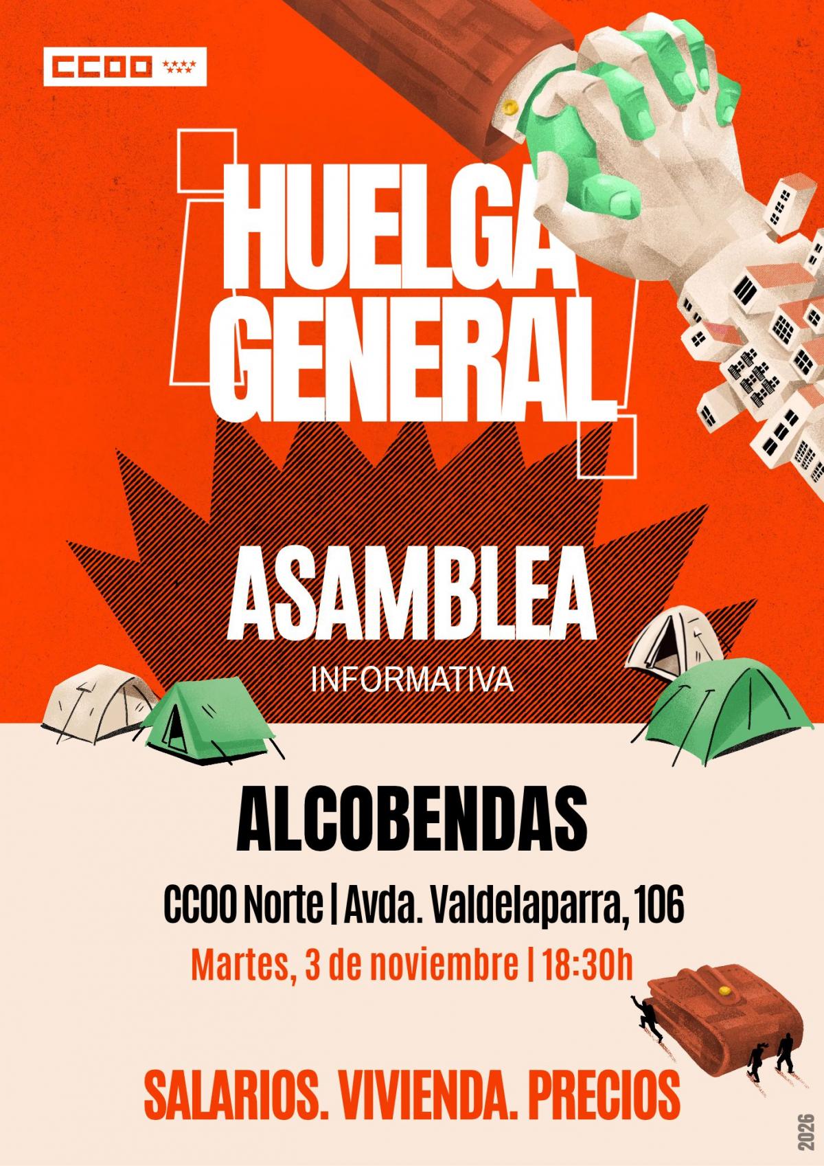 Huelga General, asamblea de delegados y delegadas en Alcobendas
