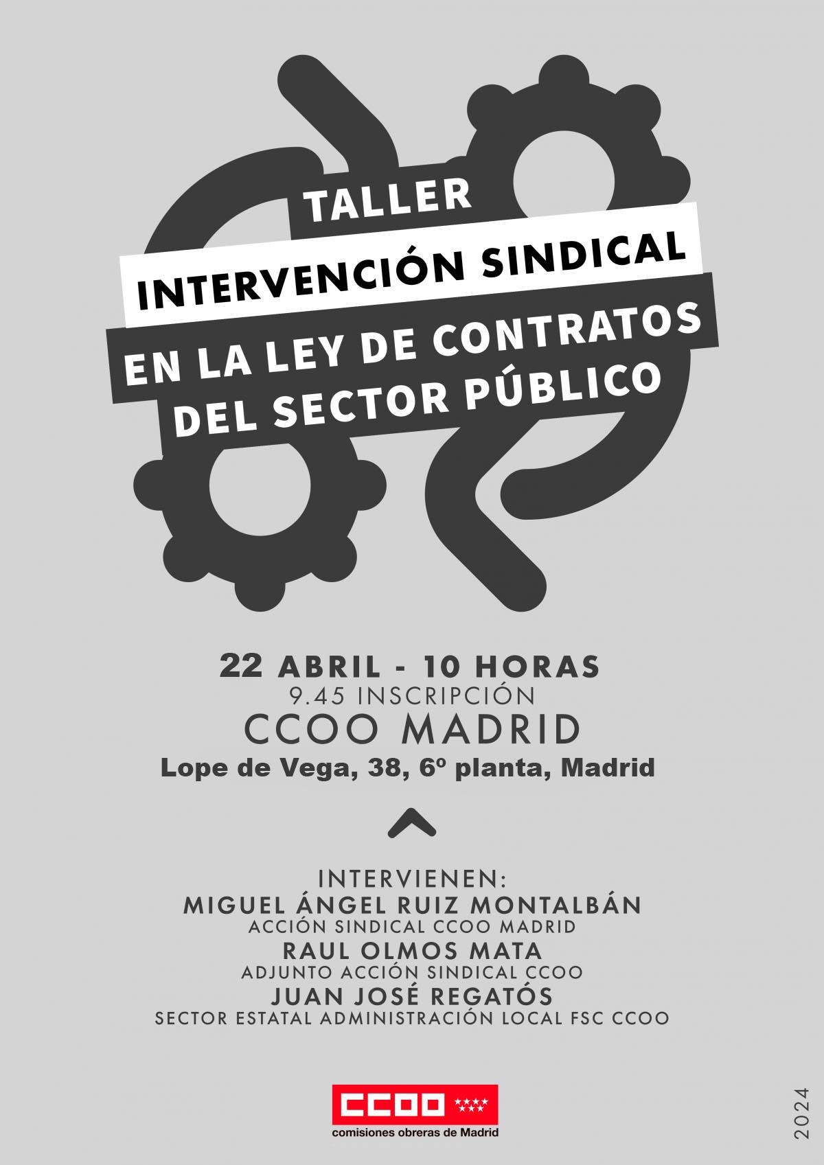 Taller sobre Intervencin sindical en la Ley de contratos del sector pblico, 22 de abril