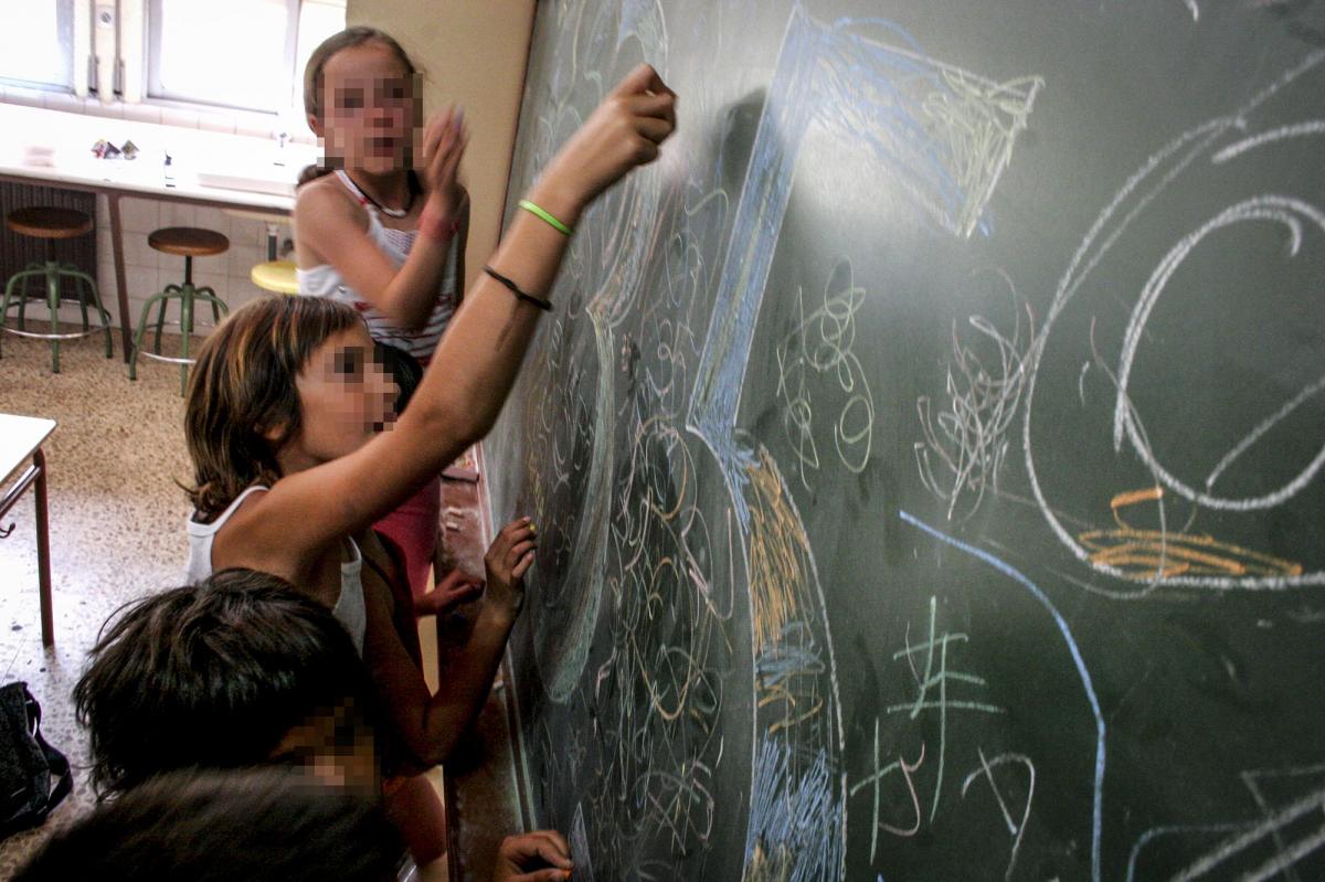 Niñas en un colegio en Madrid