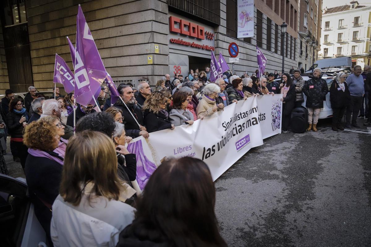 Marzo 2025. Concentración en la sede de CCOO de Madrid contra la violencia machista