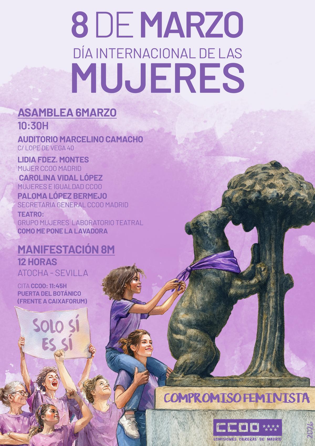 Cartel Asamblea 6 de Marzo con motivo del 8M