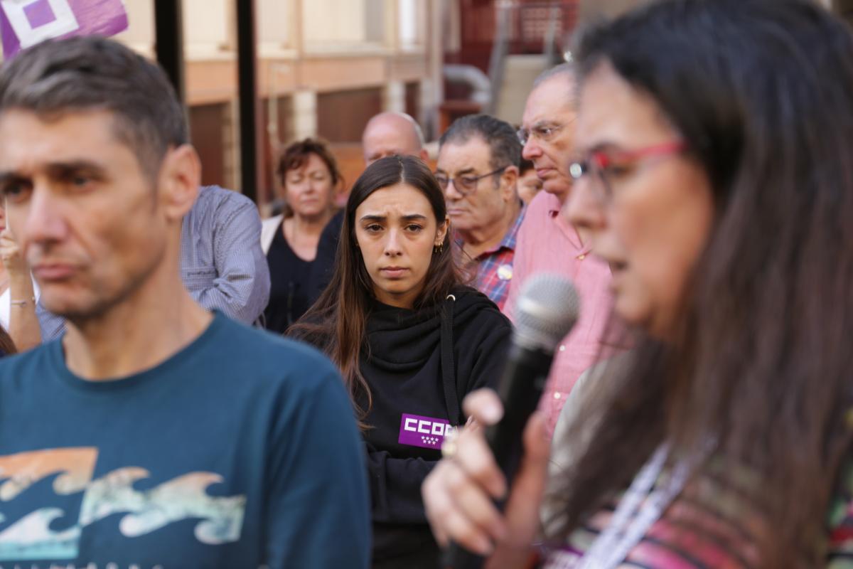 CCOO de Madrid se concentra por segunda vez en la semana para condenar la violencia machista