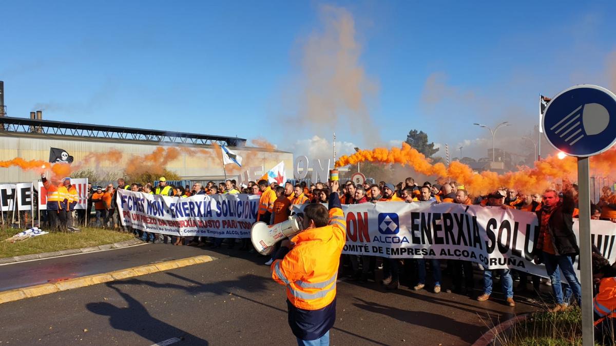 Reciente movilización de los trabajadores y trabajadoras de Alcoa