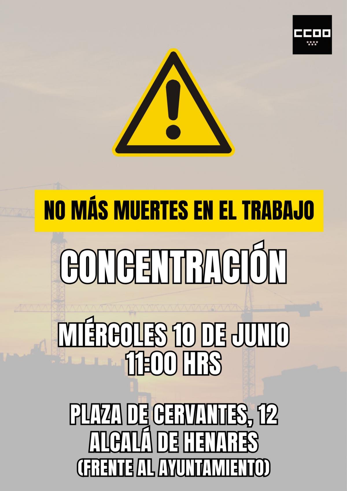 Protesta por acciente laboral mortal en Alcalá de Henares