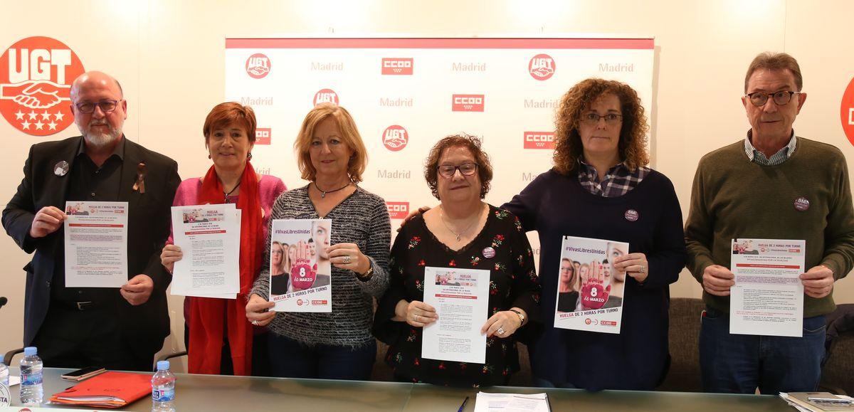 CCOO y UGT de Madrid hacen un llamamiento a convertir en histórica la huelga del 8 de marzo