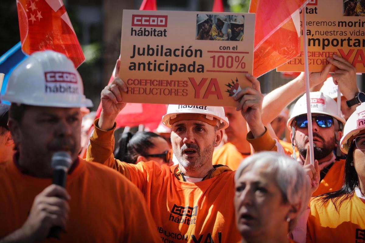 Mayo 2025. Concentración por la jubilación anticipada en el sector de la construcción