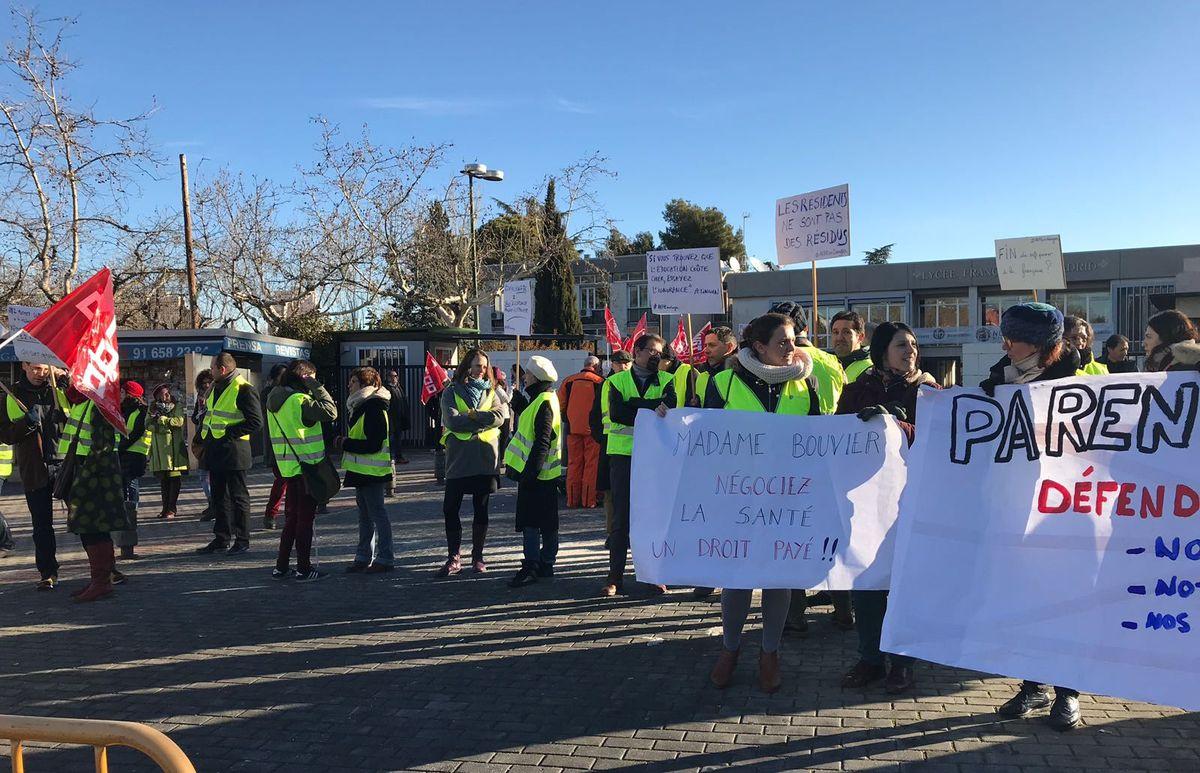 Protesta en el Liceo Francés de Madrid