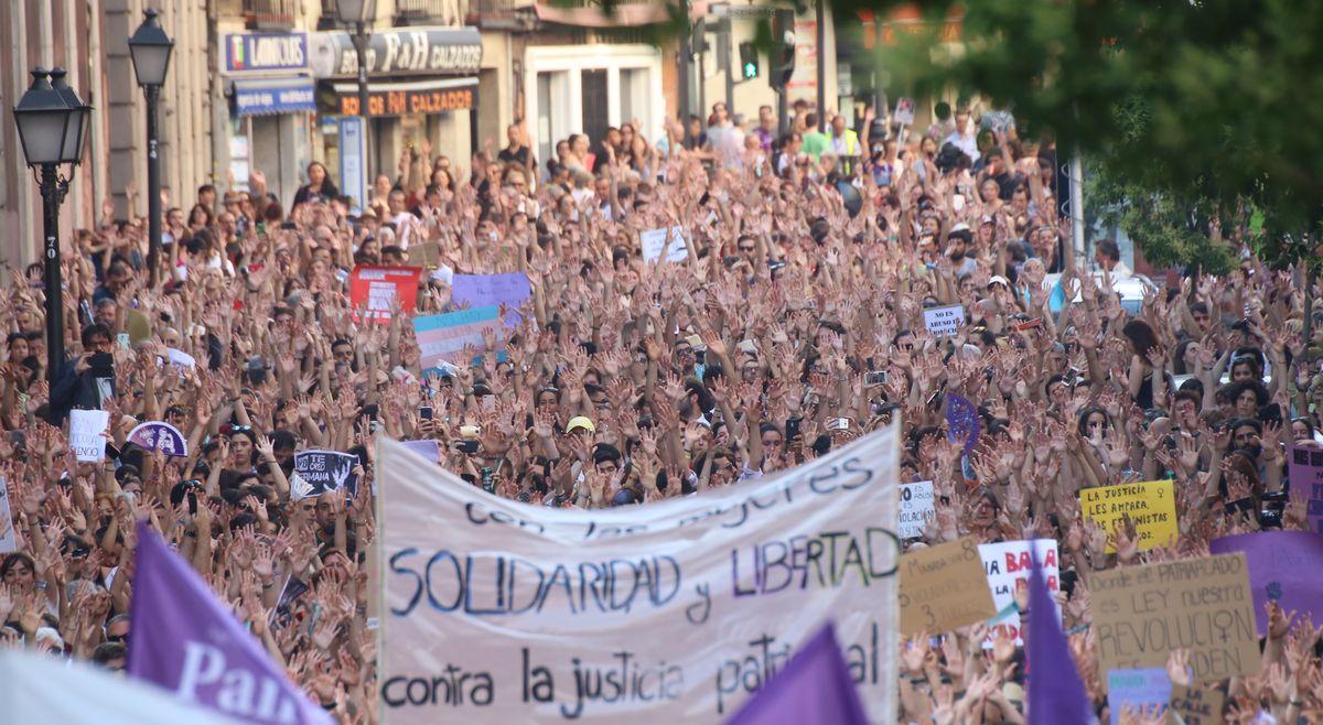 Protesta contra la libertad condicional de La Manada, Madrid 22-6-2018