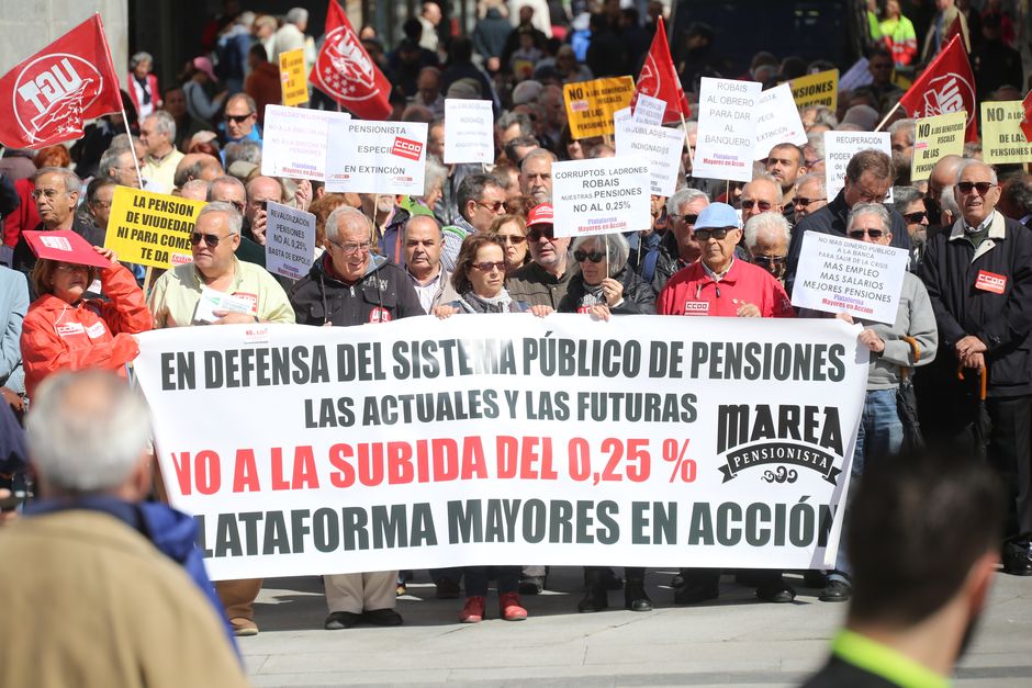 Manifestación en defensa de las pensiones