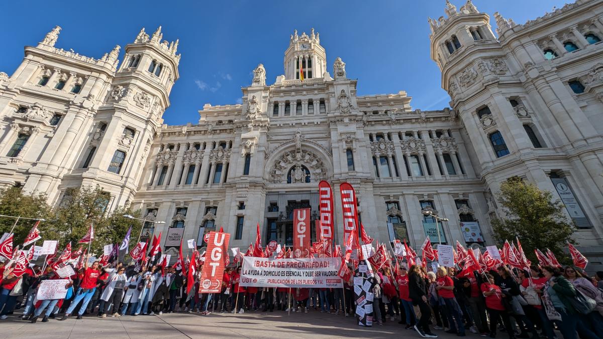 Concentracin frente al Ayuntamiento de Madrid para exigir nuevos pliegos de condiciones para el sector de Ayuda a Domicilio