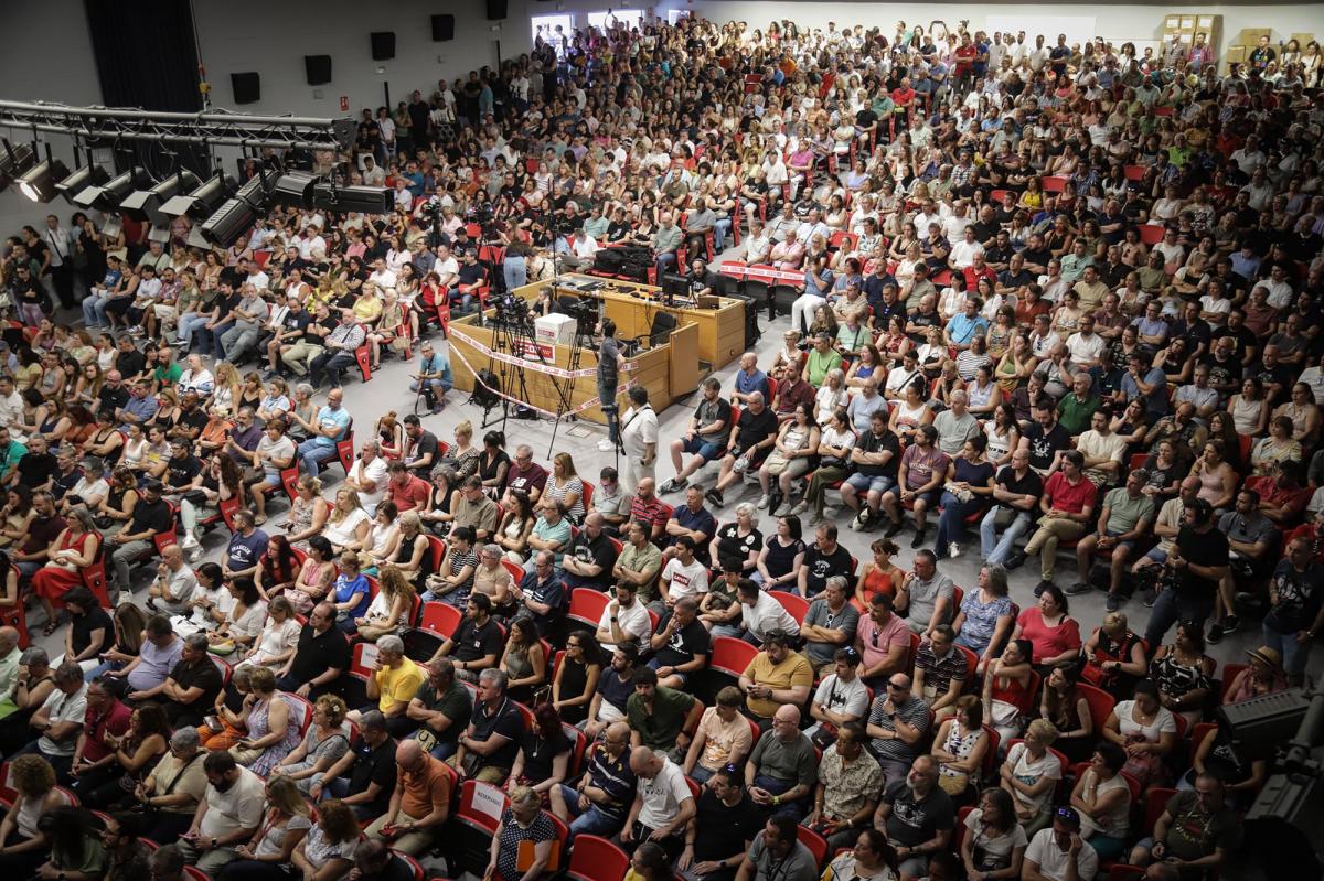Julio 2025. Asamblea de CCOO y UGT por la campaña por la reducción del tiempo de trabajo por ley