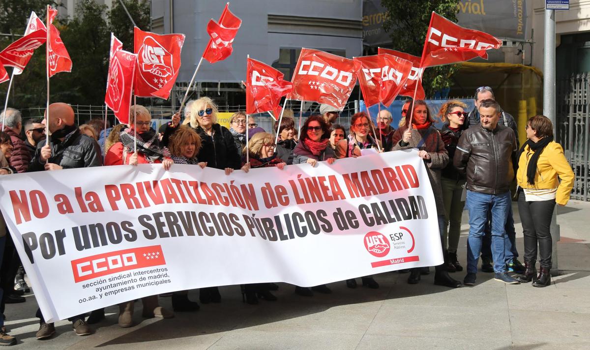 Protesta de Línea Madrid (archivo)