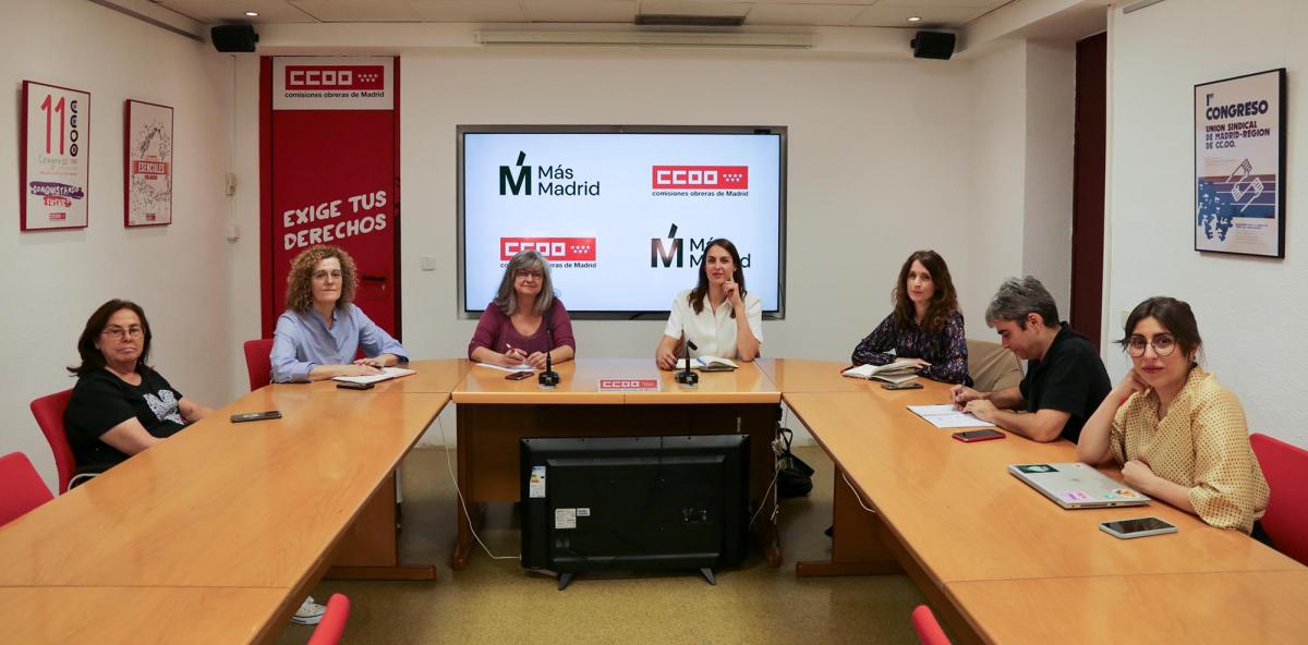 Una representacin de la ejecutiva de CCOO de Madrid ha mantenido una reunin con el grupo municipal de Ms Madrid en el Ayuntamiento de Madrid