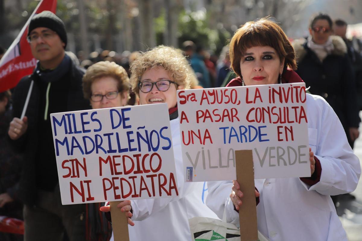 Manifestación por la sanidad pública madrileña. 12 febrero 2023