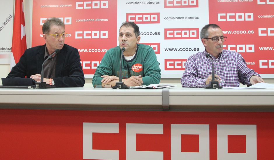 Rueda de prensa de Jaime Cedrún, Juan Carlos Asenjo y Ramón Górriz sobre el conflicto de CocaCola