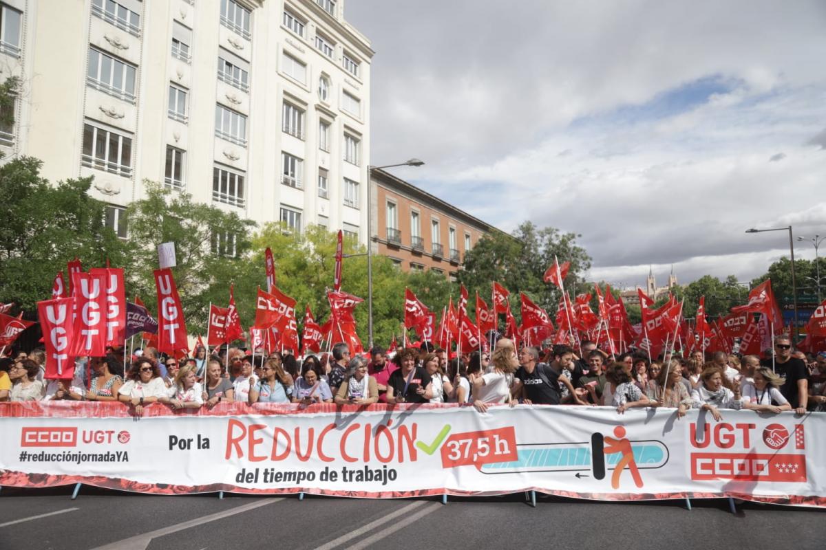 Concentración frente al Congreso de los Diputados por la reducción del tiempo de trabajo