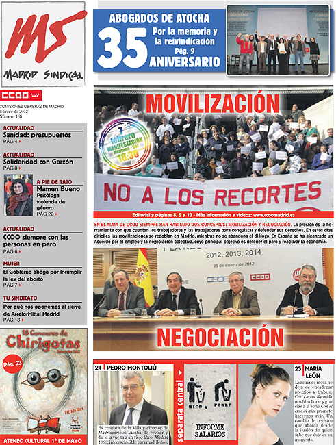 Madrid Sindical nº 165, Febrero 2012