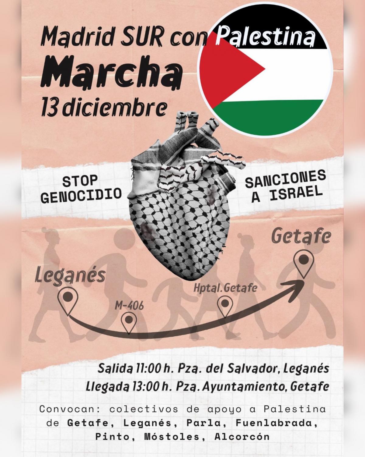CCOO llama a la movilización en el sur de Madrid: ¡Alto al Genocidio en Palestina!