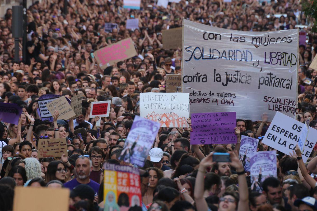 Protesta contra la libertad condicional de La Manada, Madrid 22-6-2018