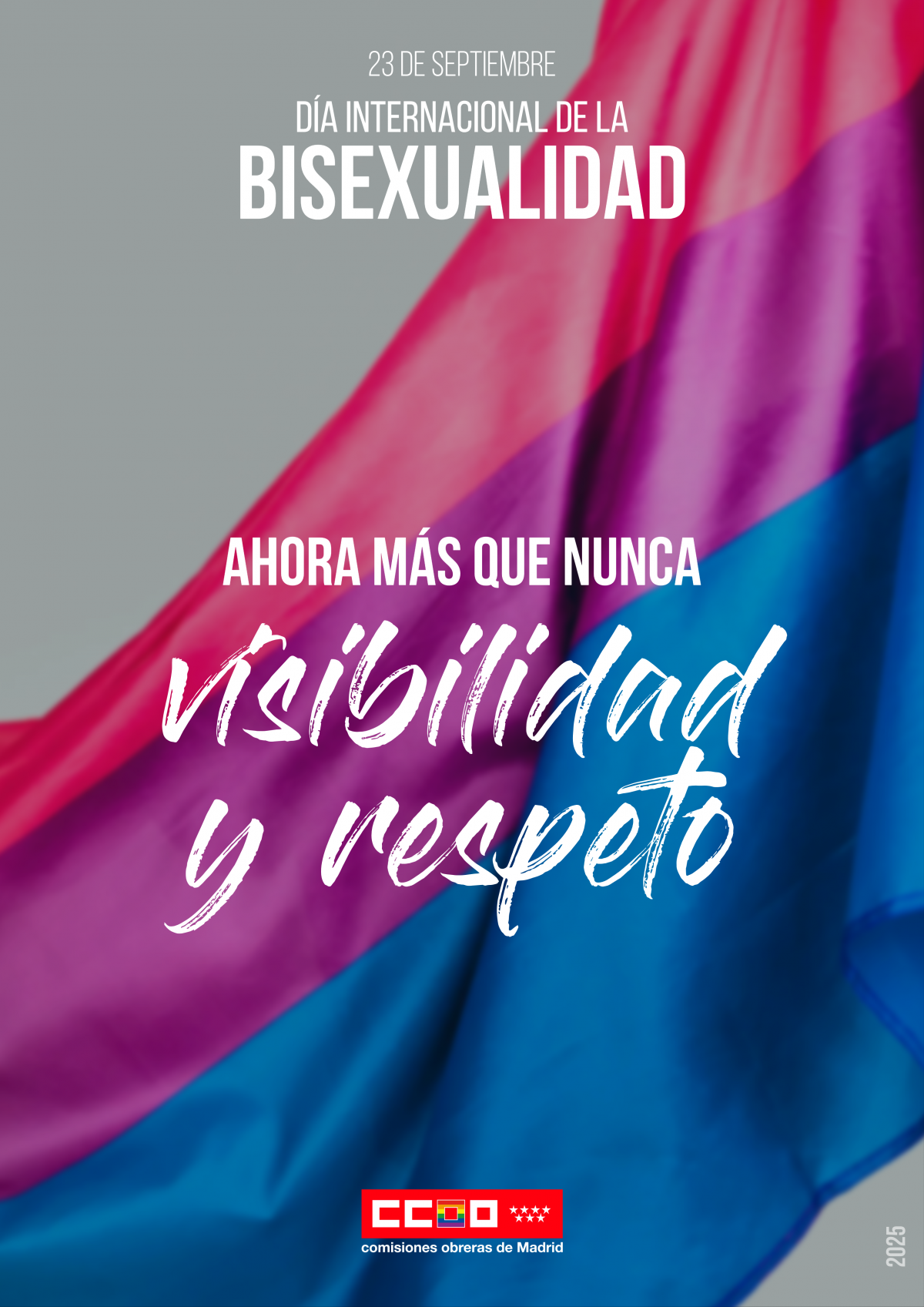 CCOO de Madrid reafirma su compromiso con la defensa de los derechos de las personas bisexuales en la sociedad y en el mundo del trabajo