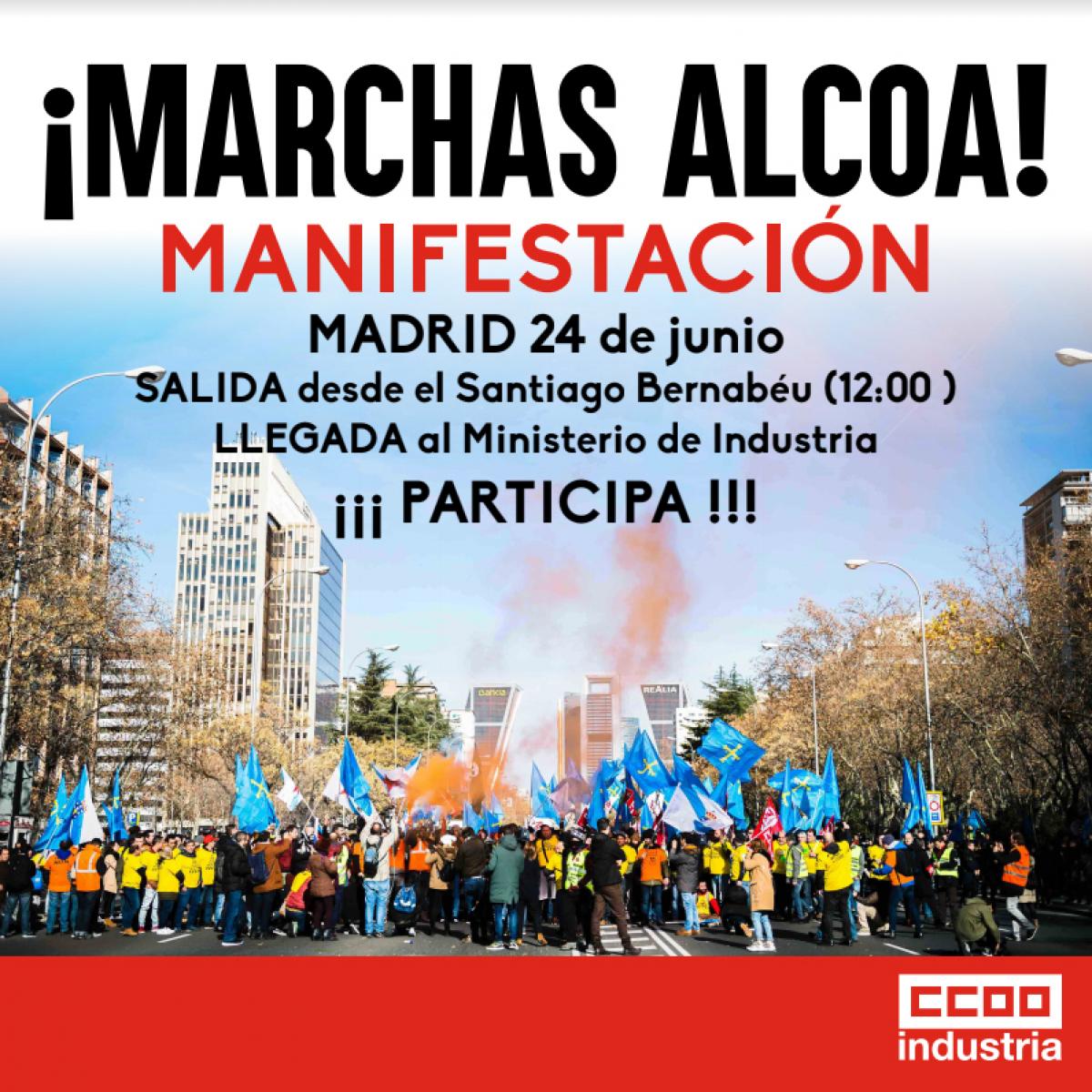 Manifestación de Alcoa en Madrid