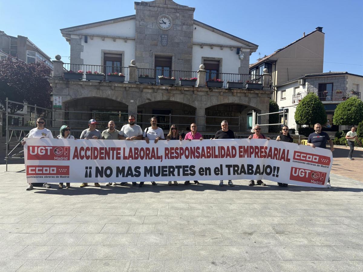 Concentración contra la siniestralidad laboral en Galapagar