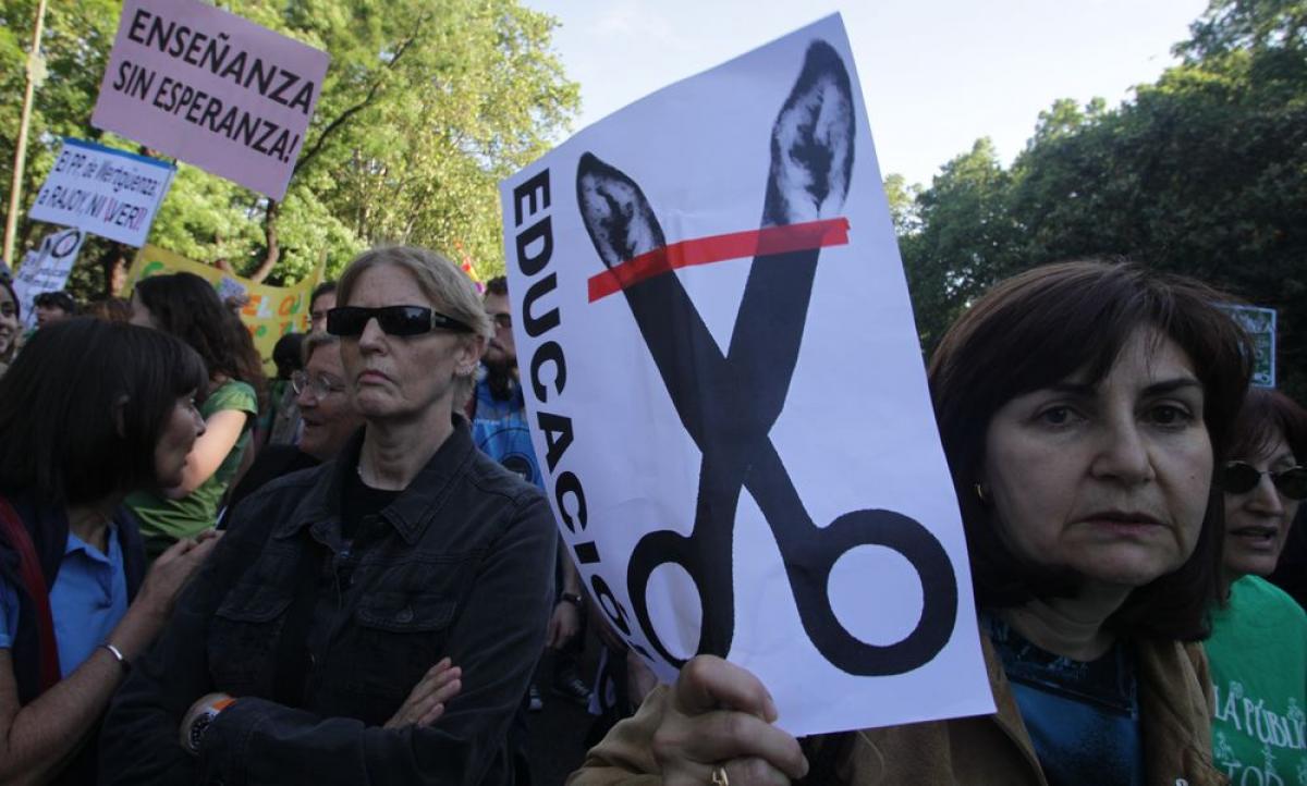 Protesta contra los recortes educativos en la Comunidad de Madrid