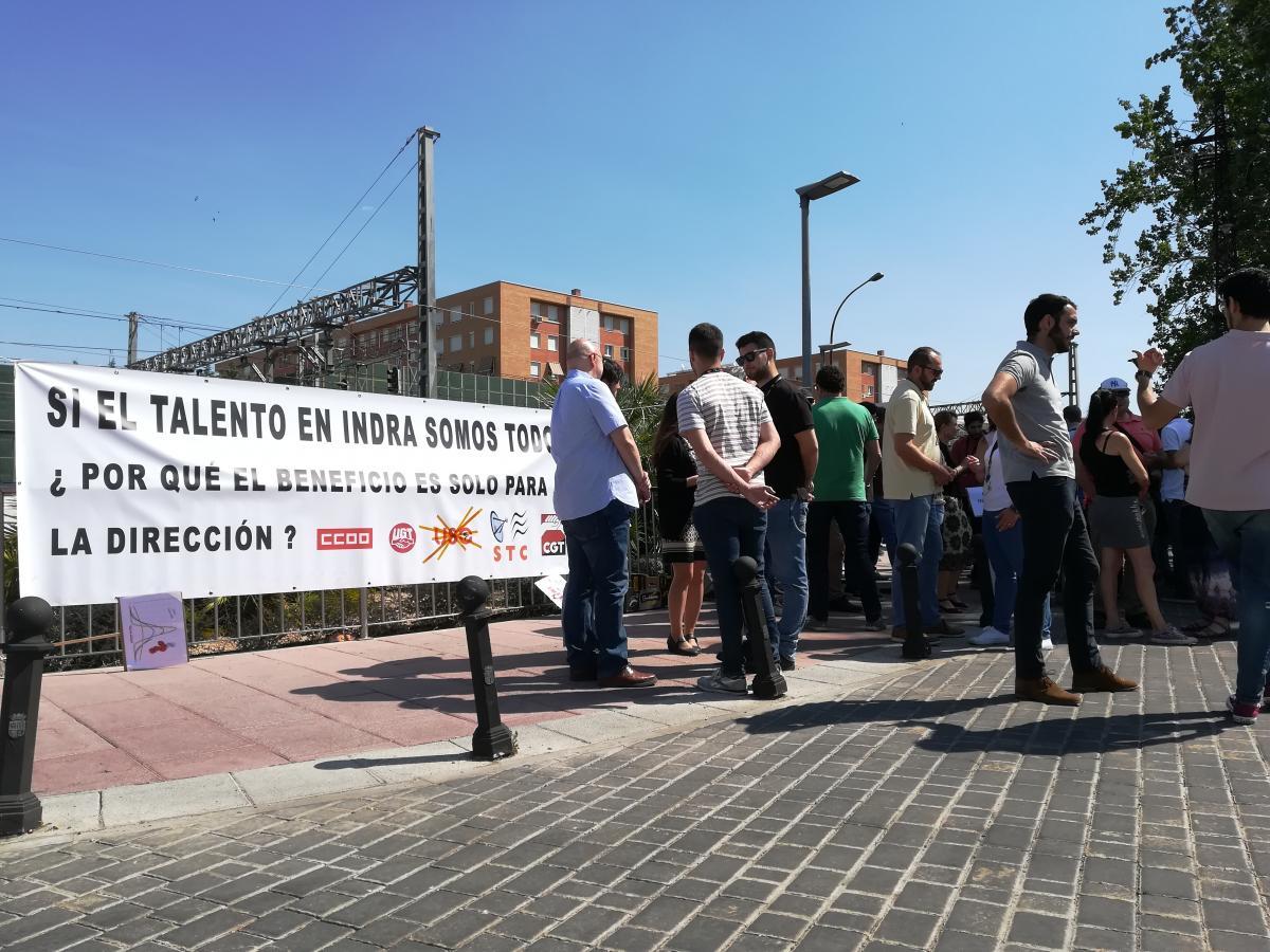Movilización de la plantilla de Indra Torrejón en el verano de 2019