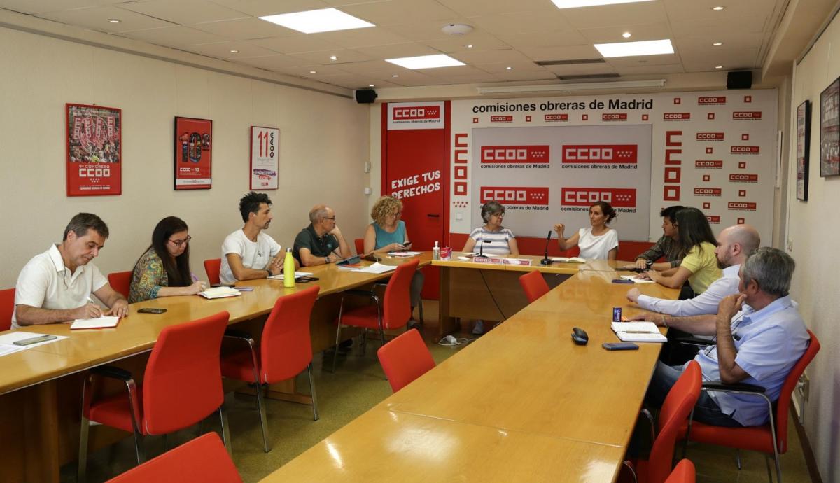 Imagen del encuentro entre CCOO de Madrid y Más Madrid