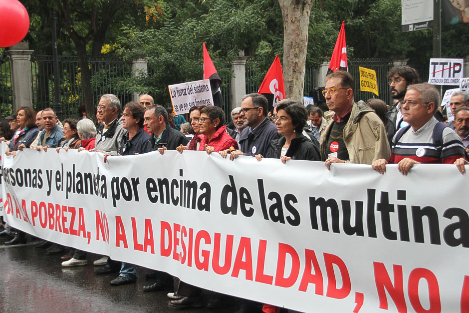 Manifestación contra la pobreza y el TTIP en Madrid, 17 octubre 2015