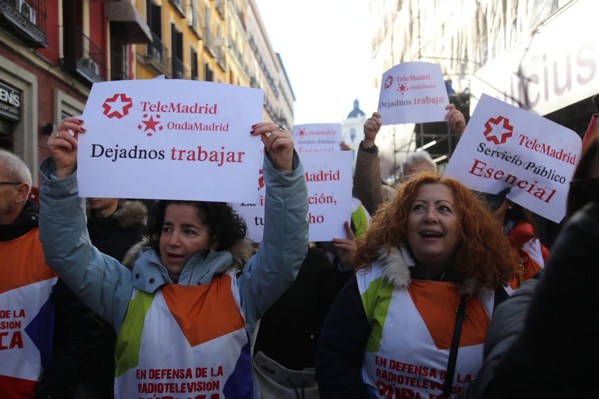 Manifestación en defensa de la radio televisión pública madrileña
