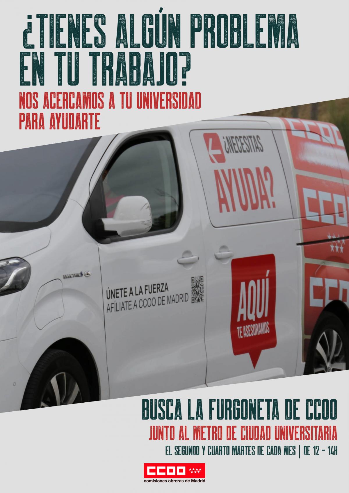 Furgoneta CCOO Madrid enero 2025