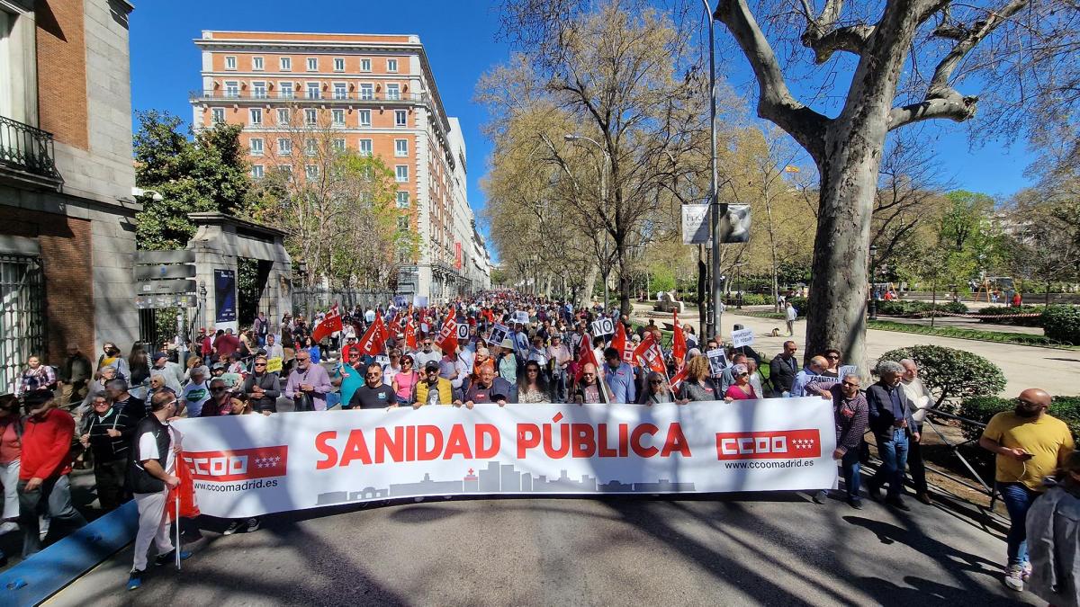 Manifestación en defensa de la sanidad pública madrileña, 26-3-2023