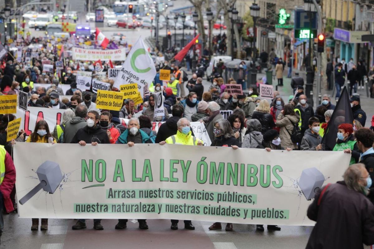 Protesta contra la Ley Ómnibus el pasado 26 de febrero de 2022