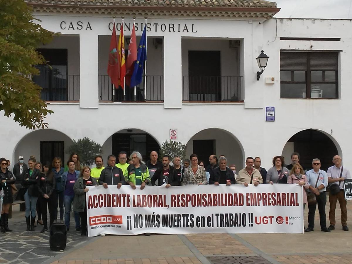 Imagen de archivo de una concentración contra la siniestralidad laboral en el sur de Madrid