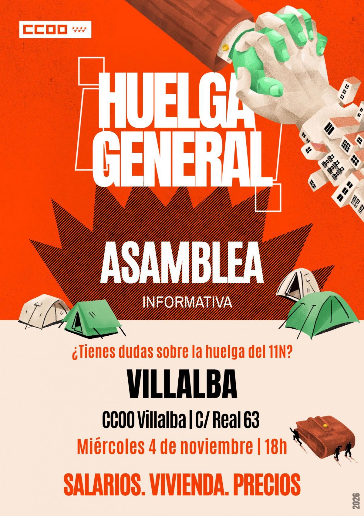 Huelga General, asamblea en Collado Villalba