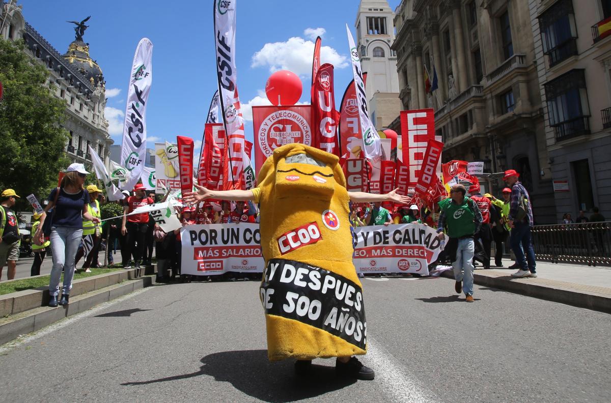 Manifestaci�n de la plantilla de Correos en Madrid (2018)