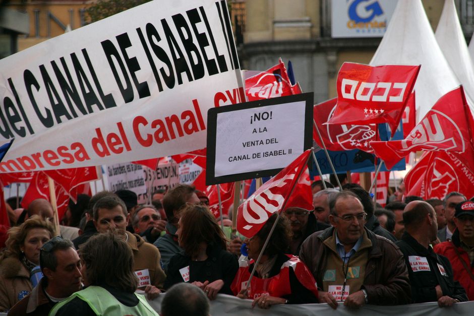 Manifestación de la plantilla del Canal de Isabel II