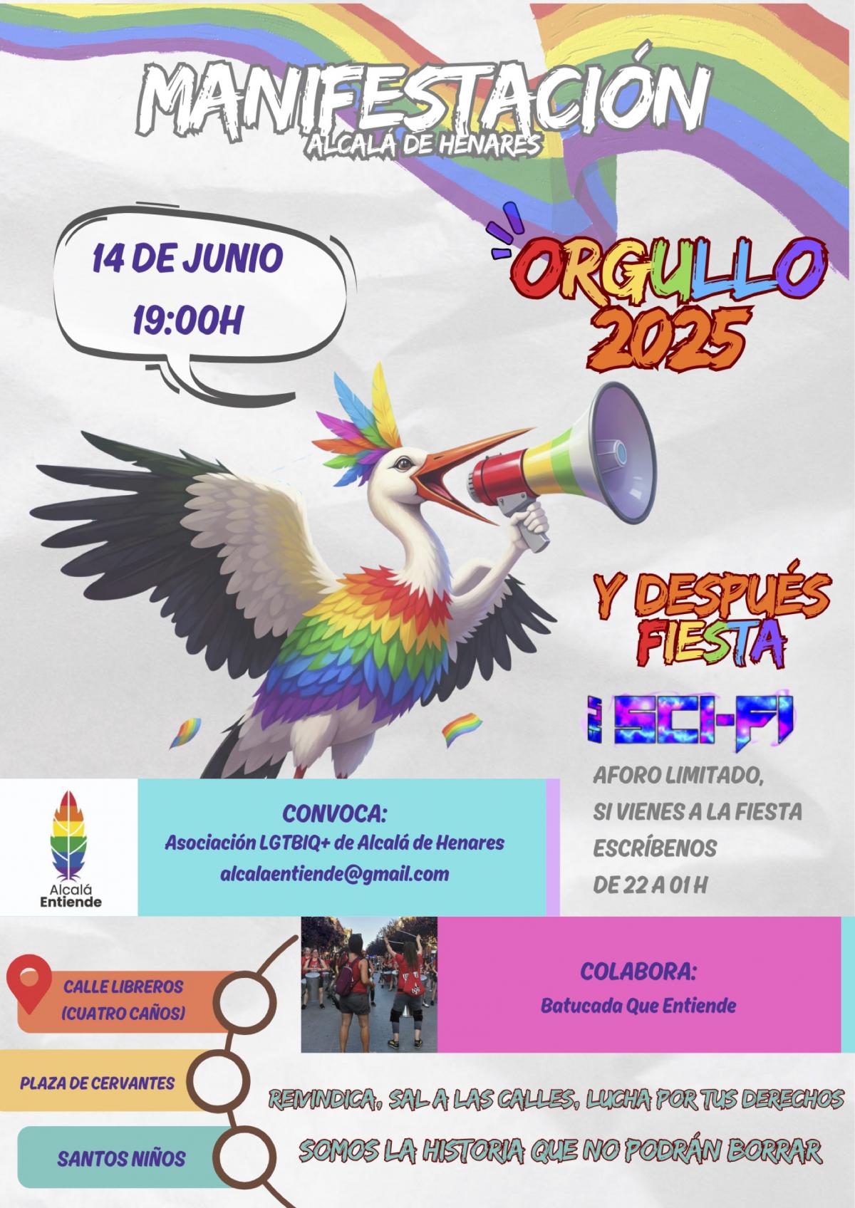 CCOO Comarca Henares apoya la manifestación del Orgullo Alcalaíno 2025