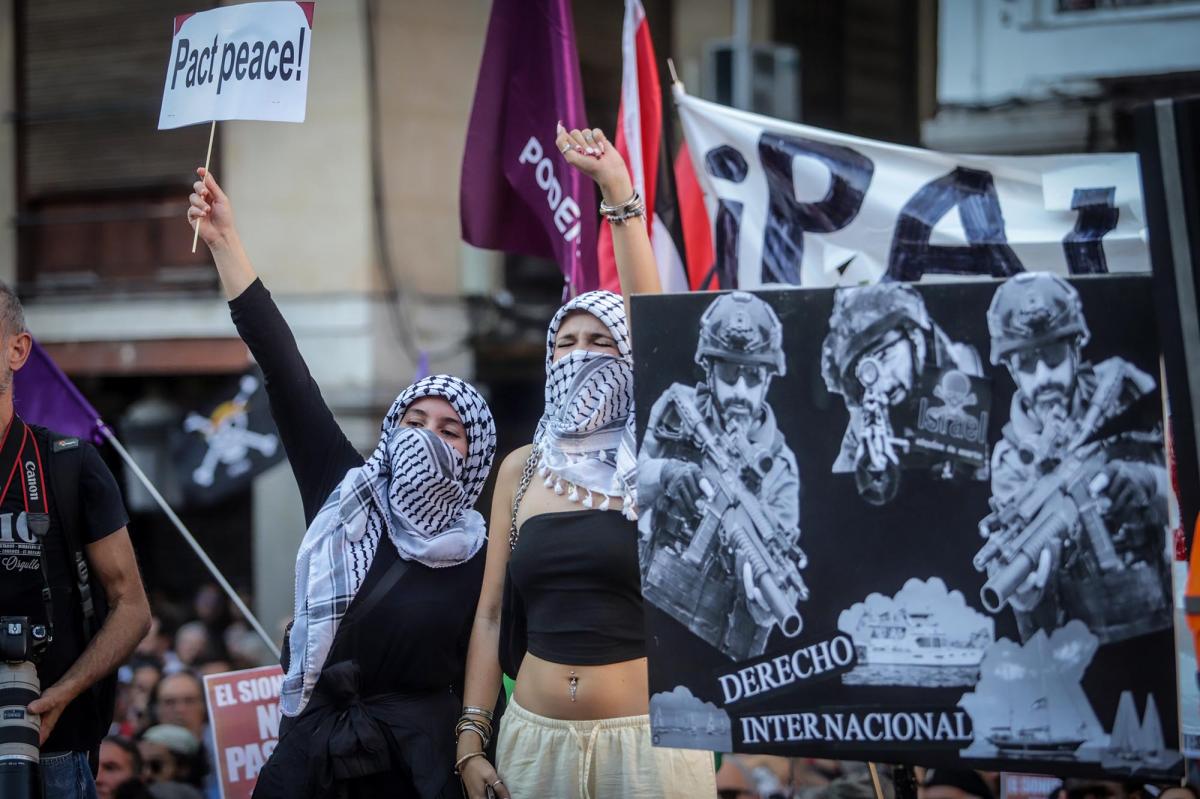 Octubre 2025. Concentración contra el secuestro por parte de Israel de la "Flotilla de Gaza", en aguas internacionales