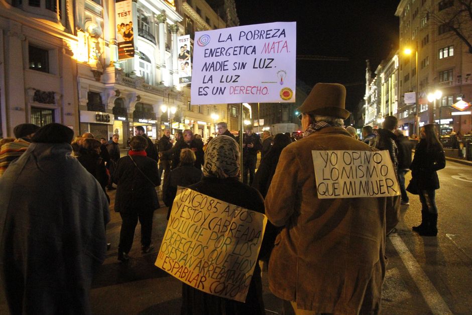 Manifestación en Madrid contra la pobreza energética