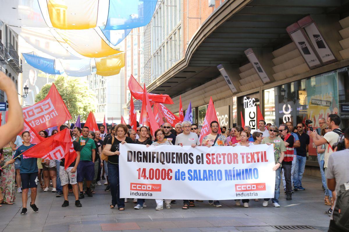 Huelga y manifestación del sector textil de Madrid