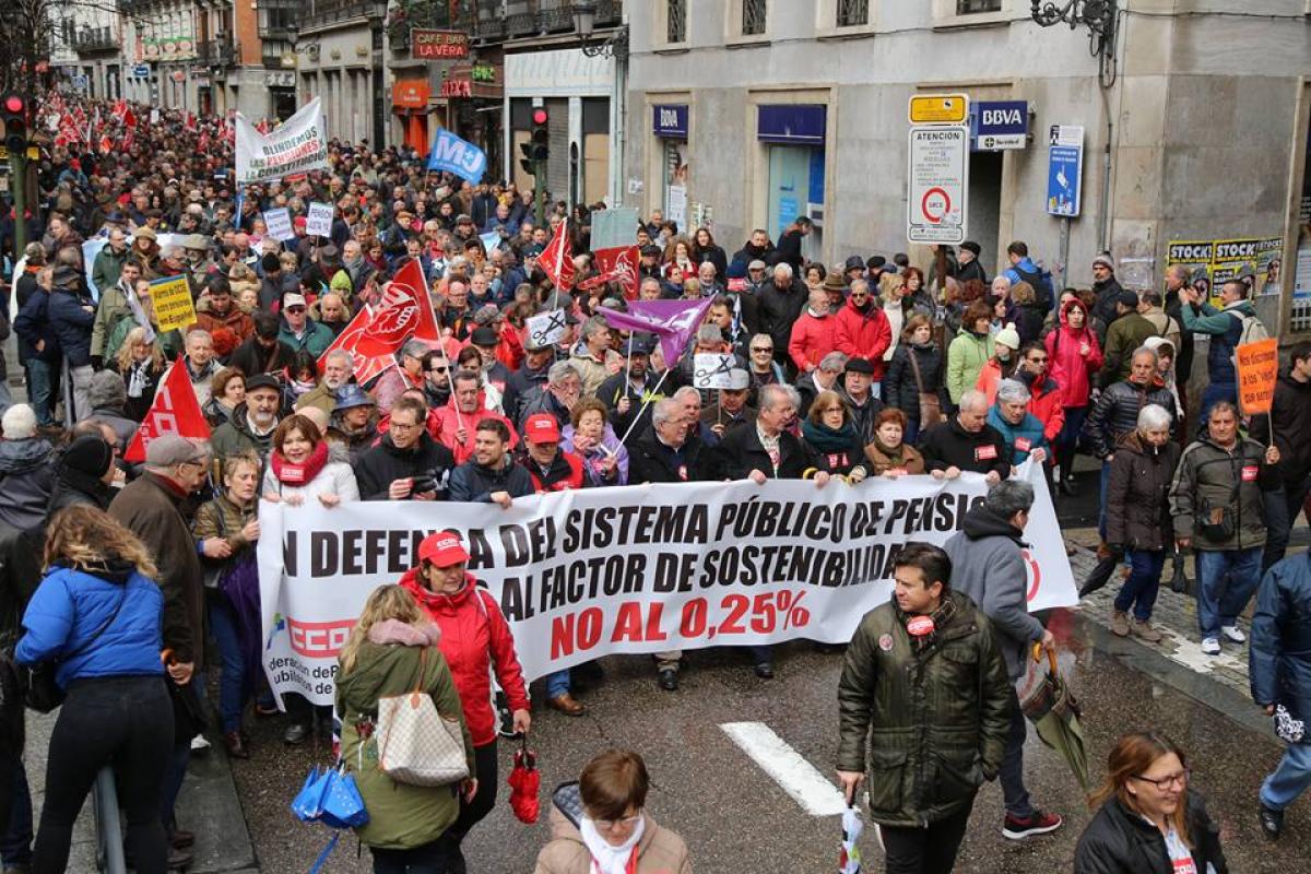 Manifestación en defensa de las pensiones, en Madrid