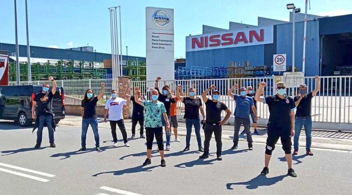 Piquete a las puertas de una de las plantas de Nissan Barcelona