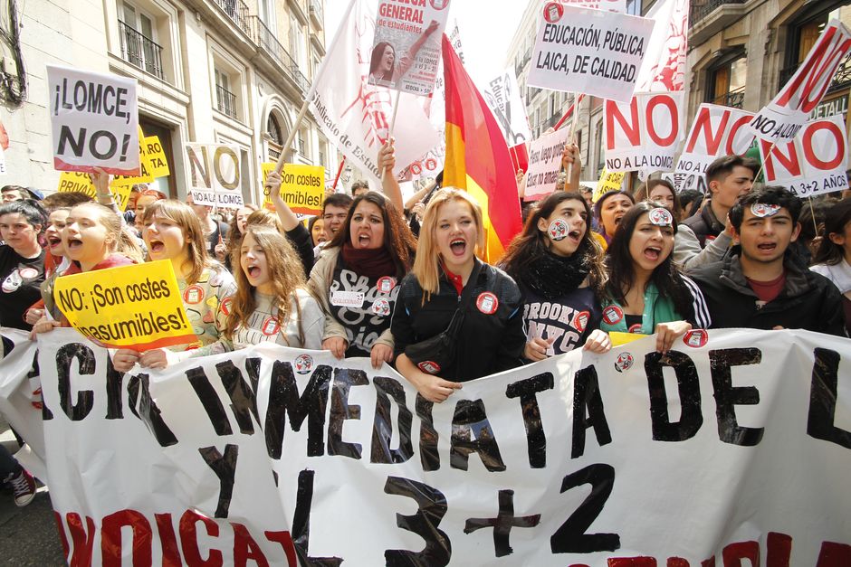 Manifestaci�n de estudiantes por la derogaci�n de la LOMCE, Madrid 14-4-2016
