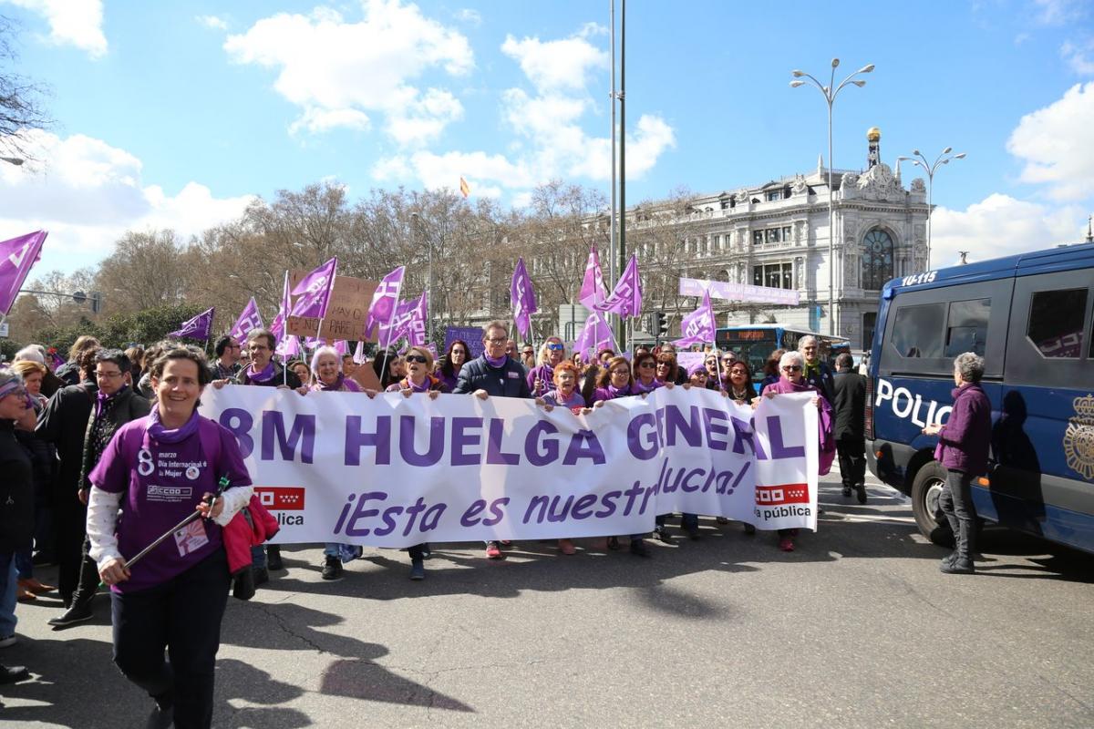 8M Día Internacional de la Mujer Trabajadora, concentración en Cibeles