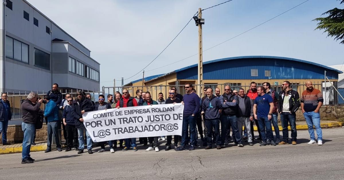 Concentración en Aceros Roldán. Foto de archivo